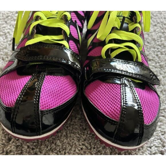 NIKE ZOOM RIVAL S Fuchsia & Lime Athletic Running Cleats Womens Shoes Sz 9.5 - Picture 4 of 11